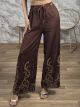 Wide Cotton Pants-2605/Chocolat