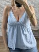 Studs Viscose Top-268188/Ciel