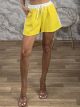 Highwaist Stripe Shorts-18732/Yellow