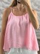 Asymmetrical Viscose Top-47328/Pink