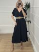 Elastic Belt Dress/Black