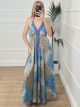 Maxi Silk Openback Dress-1352/Ν1