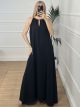Golden Detail Maxi Dress/Black