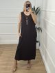 Oversized Necklace Midi Dress/Chocolat