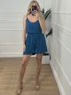 Casual Top & Shorts Set/Petrol