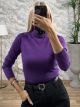 Viscose TurtleNeck Top-3080/Purple