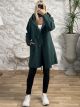 Hood Boucle Buttons Coat/Green