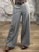 Viscose Belt Pants-19008/Grey