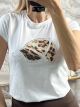 Leo Hat Strass T-shirt/White