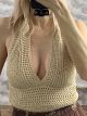 Openback Lurex Crop Top/Gold