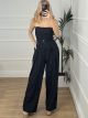 Strapless Belt Jumpsuit/Black