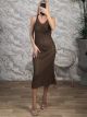 Knitted Cotton Dress-6512/Chocolat