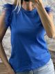 Marabou Feathers Cotton Top-88905/Blue Royal