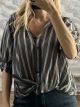 KnotTied Stripes Shirt-6036/Chocolat