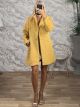Furry Button Coat-93835/Yellow