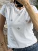 Strass Details T-shirt/White