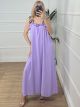 Maxi Leopard Ruffle Dress/Lilac