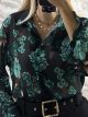 Muslin Shirt Floral-3062/Black