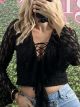 X-Bust Lace Top/Black