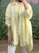 Oversized Cotton Long Shirt/Yellow