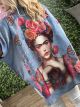 Linen Print Long Shirt/Frida Kahlo
