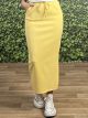 Sweater Slit Skirt/Yellow