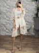 Vintage Lace Short Kimono-2/Ecru