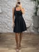 Suede Military Mini Dress-58230/Black