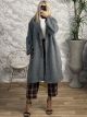 Long Golden Buttons Coat/Grey