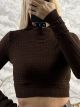 Meander Cropped Sweater/Chocolat