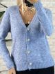 Strass Buttons Cardigan/L.Blue