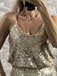 Sequin Lingerie Top/Gold