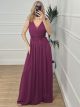 Pleated Bust Maxi Dress/Magenta