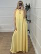 Golden Detail Maxi Dress/Yellow
