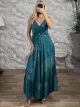 Silk Ruffled Maxi Dress-921/N2