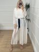 Lace Maxi Kimono-4341/White