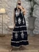 Sleeveless Tunik Dress-8250/Black&White