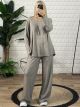 Knitted Lurex Necklace Set/Beige