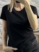 Cotton Mono T-Shirt CrewNeck/Black