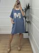 Viscose M Sweatshirt-Dress/Blue