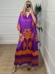 Maxi Satin Tunik Dress/Purple