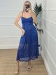 Lace Corset Midi Dress/Blue Royal