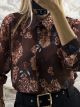 Muslin Shirt Floral-3062/Chocolat