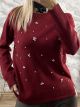 Knitted Drop Rhinestone-2533/Burgundy