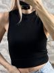 CrewNeck Sleeveless Top-213/Black