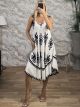 Viscose Short Dress-6220/White