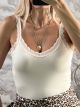 Lace Straps Cotton Top-2075/Vanilla