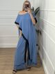 Oversized Black Stripe Set/Indigo