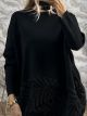 Plus Size Embroidered Top/Black