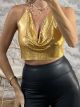 Drape Metallic Gold Top